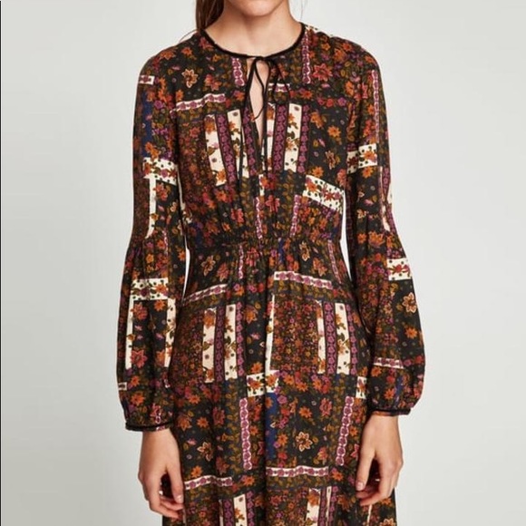 New Zara Bohemian Goddess Maxi Dress S - Picture 2 of 8